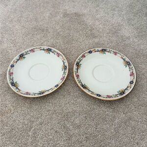 Set of 2 vintage Charles Ahrenfeldt Limoges porcelain saucers